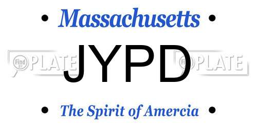 JYPD Massachusetts License Plate
