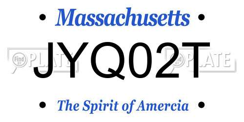 JYQ02T Massachusetts License Plate