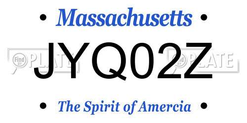 JYQ02Z Massachusetts License Plate