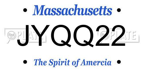 JYQQ22 Massachusetts License Plate