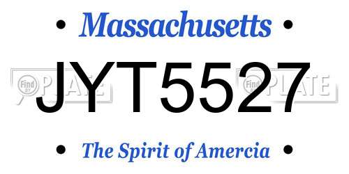 JYT5527 Massachusetts License Plate