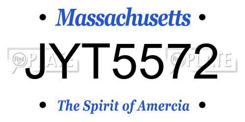 JYT5572 Massachusetts License Plate