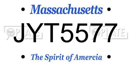 JYT5577 Massachusetts License Plate