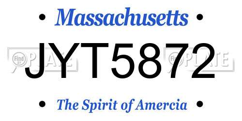 JYT5872 Massachusetts License Plate