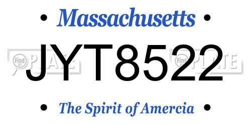 JYT8522 Massachusetts License Plate