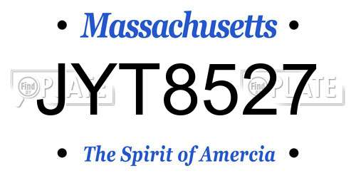 JYT8527 Massachusetts License Plate