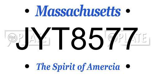 JYT8577 Massachusetts License Plate