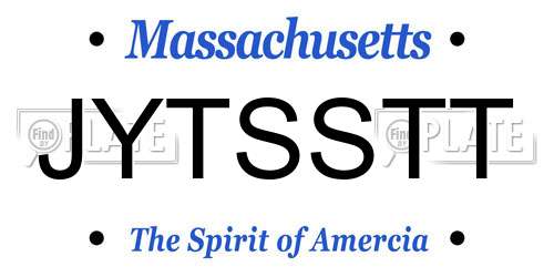 JYTSSTT Massachusetts License Plate