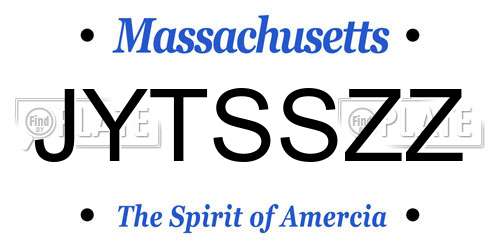 JYTSSZZ Massachusetts License Plate