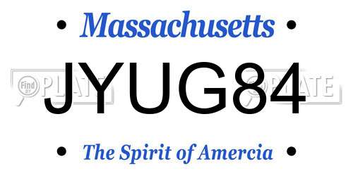 JYUG84 Massachusetts License Plate