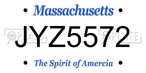 JYZ5572 Massachusetts License Plate