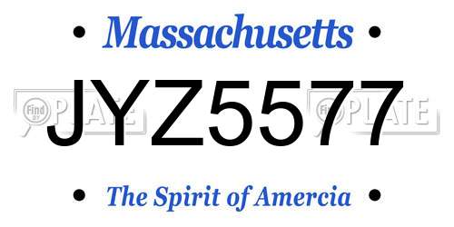 JYZ5577 Massachusetts License Plate