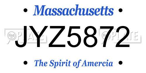 JYZ5872 Massachusetts License Plate