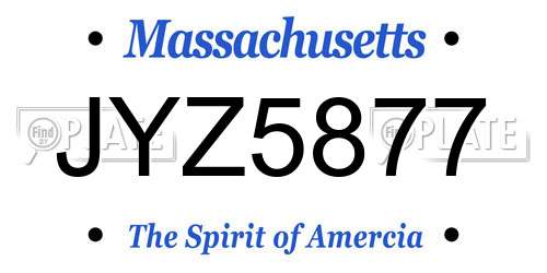 JYZ5877 Massachusetts License Plate