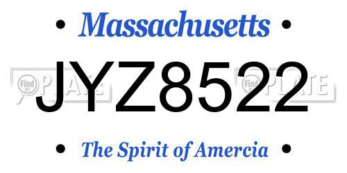 JYZ8522 Massachusetts License Plate