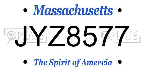 JYZ8577 Massachusetts License Plate
