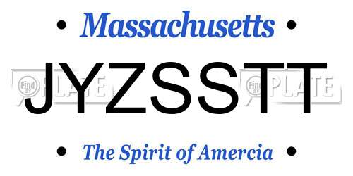 JYZSSTT Massachusetts License Plate