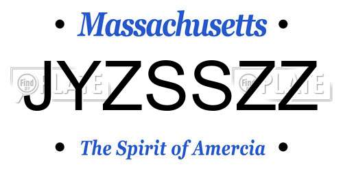 JYZSSZZ Massachusetts License Plate