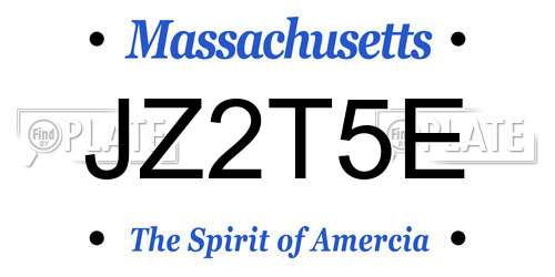 JZ2T5E Massachusetts License Plate