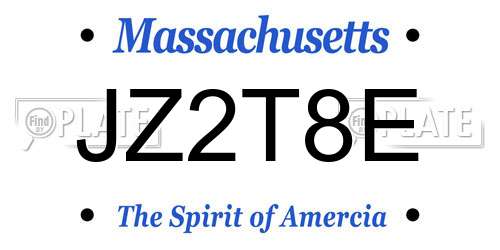 JZ2T8E Massachusetts License Plate
