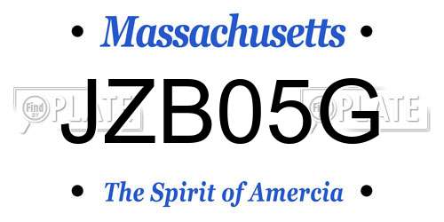 JZB05G Massachusetts License Plate