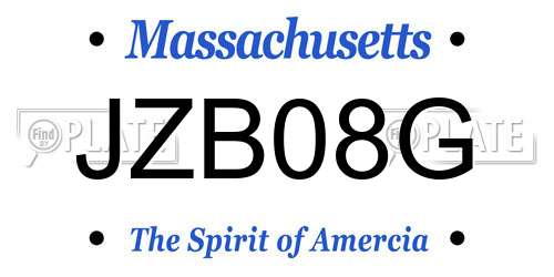 JZB08G Massachusetts License Plate