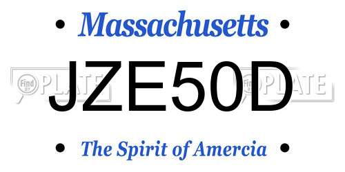 JZE50D Massachusetts License Plate