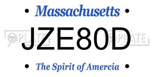JZE80D Massachusetts License Plate