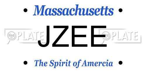 JZEE Massachusetts License Plate