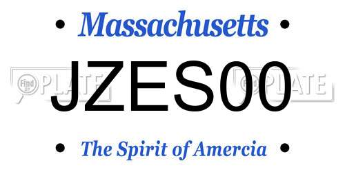 JZES00 Massachusetts License Plate