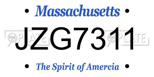 JZG7311 Massachusetts License Plate