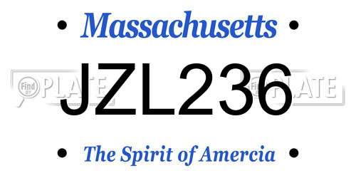 JZL236 Massachusetts License Plate