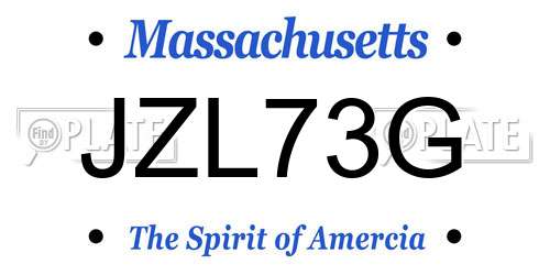 JZL73G Massachusetts License Plate