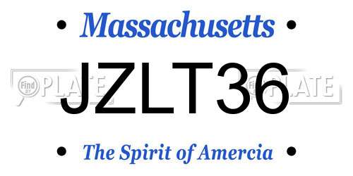 JZLT36 Massachusetts License Plate