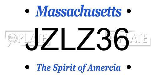 JZLZ36 Massachusetts License Plate