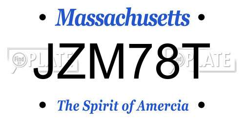 JZM78T Massachusetts License Plate