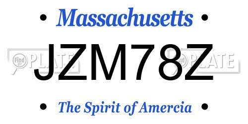 JZM78Z Massachusetts License Plate
