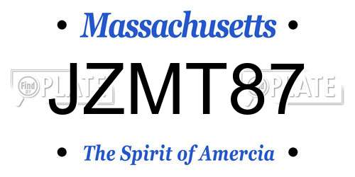 JZMT87 Massachusetts License Plate