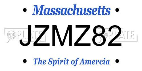 JZMZ82 Massachusetts License Plate