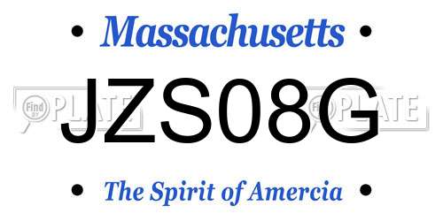 JZS08G Massachusetts License Plate