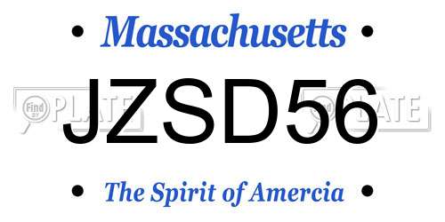 JZSD56 Massachusetts License Plate