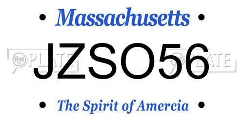 JZSO56 Massachusetts License Plate