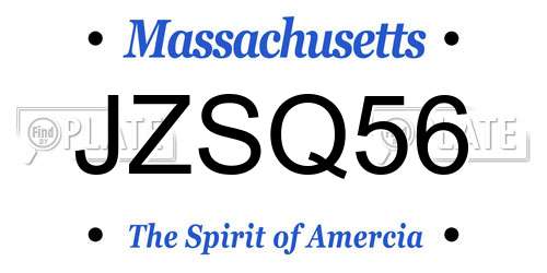JZSQ56 Massachusetts License Plate