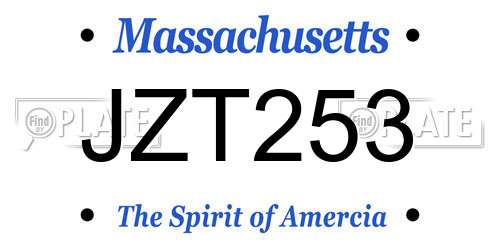JZT253 Massachusetts License Plate