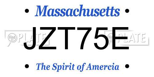 JZT75E Massachusetts License Plate