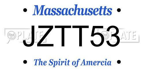JZTT53 Massachusetts License Plate