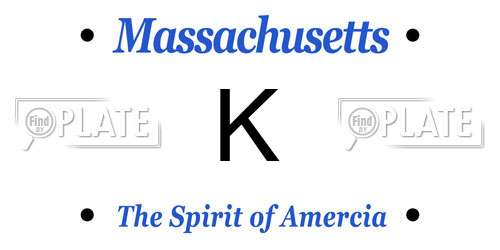 K Massachusetts License Plate