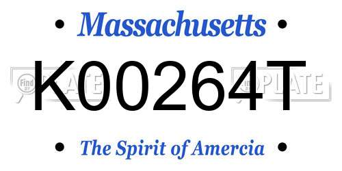 K00264T Massachusetts License Plate