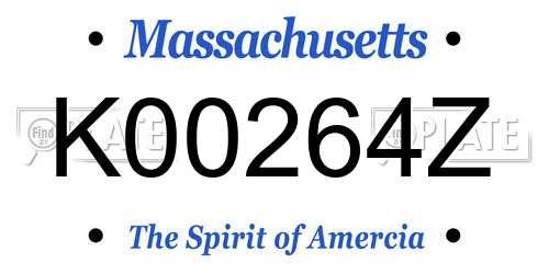 K00264Z Massachusetts License Plate