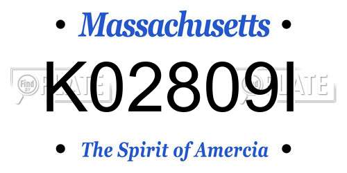 K02809I Massachusetts License Plate